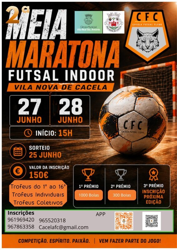 Maratona Futsal Indoor em Vila Nova de Cacela